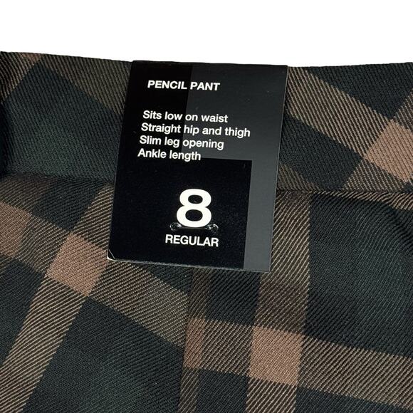 The Limited SZ 8 Ankle Pencil Dress Pants Plaid Pockets Low Waist Career Multi - Picture 6 of 9